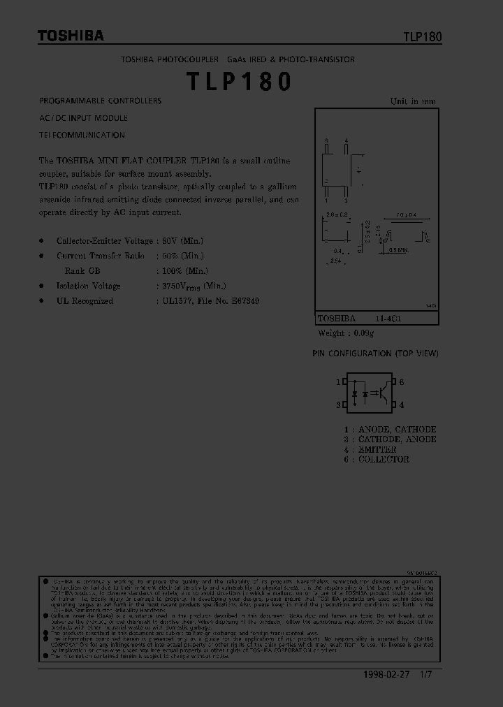 TLP180_182488.PDF Datasheet