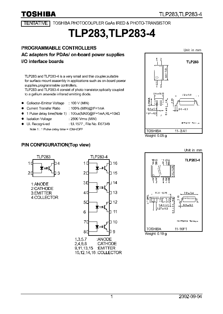TLP283_4089.PDF Datasheet