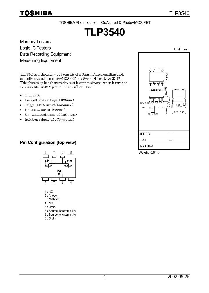 TLP3540_4138.PDF Datasheet
