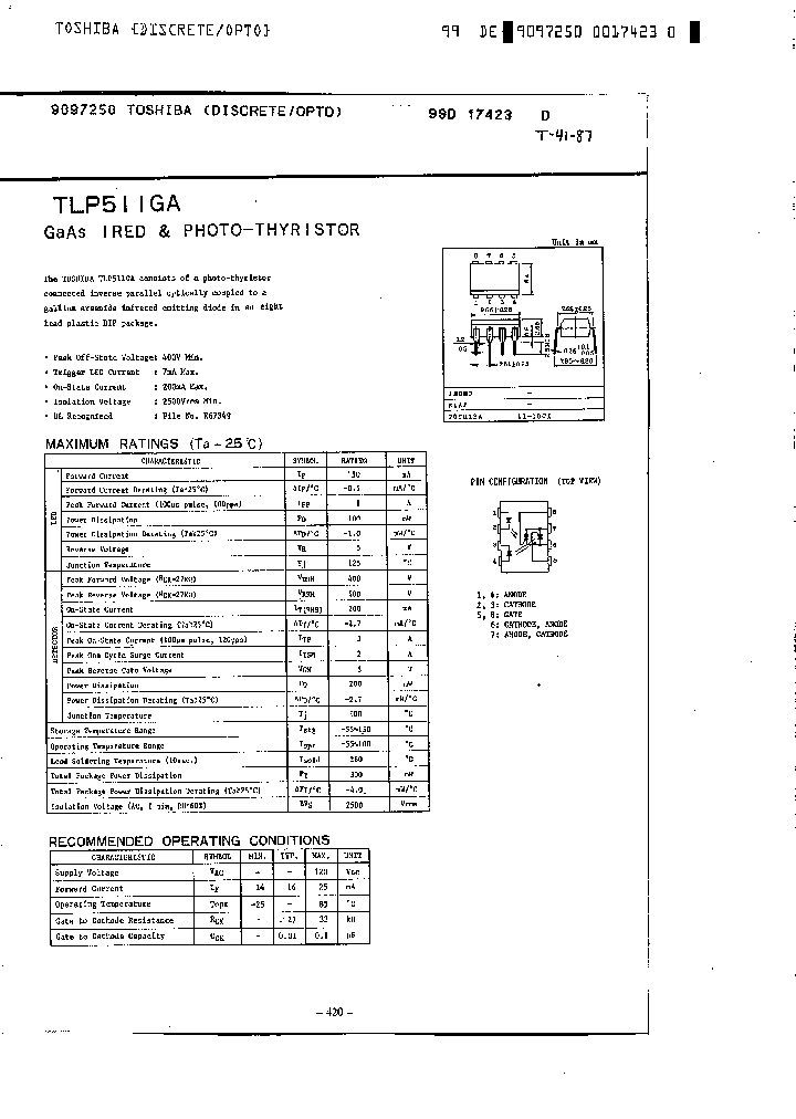 TLP511GA_4147.PDF Datasheet