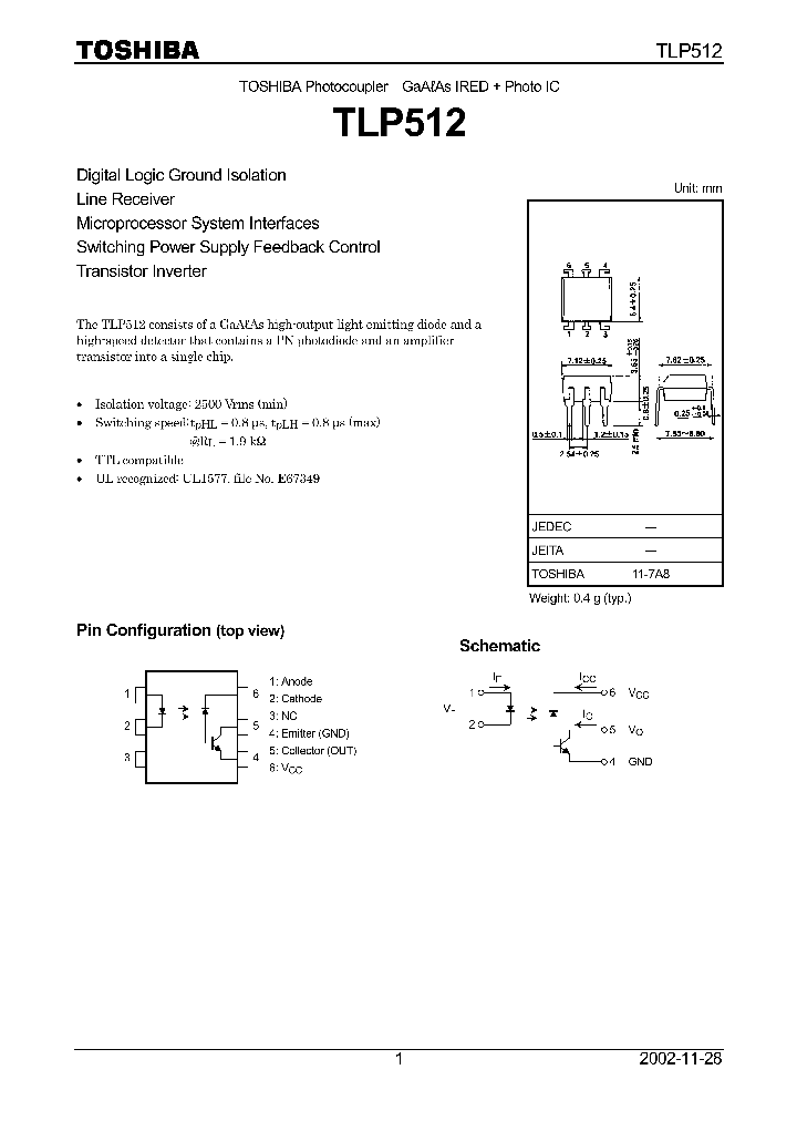 TLP512_4148.PDF Datasheet