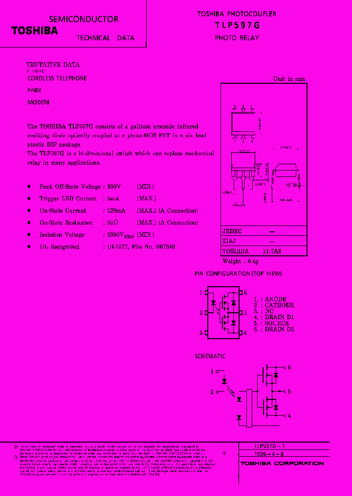 TLP597G_4186.PDF Datasheet