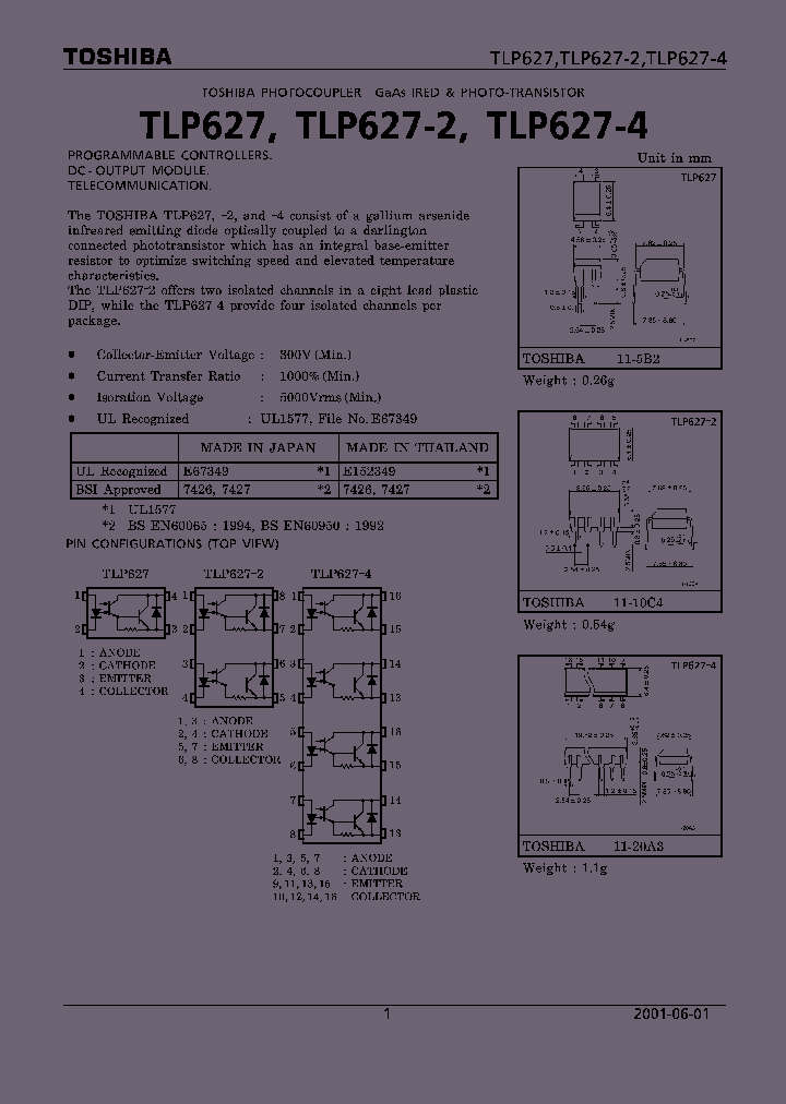 TLP627_6619.PDF Datasheet