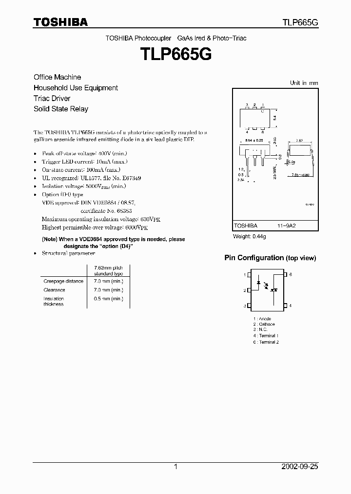 TLP665G_118550.PDF Datasheet