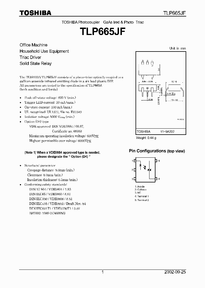 TLP665JF_118551.PDF Datasheet