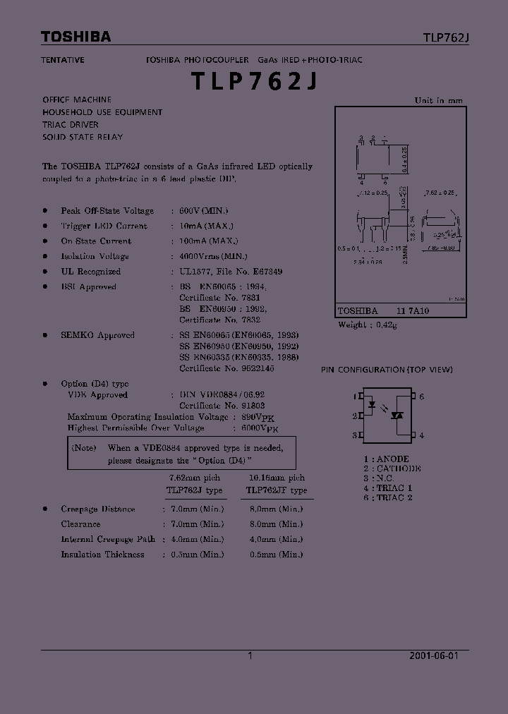 TLP762J_4305.PDF Datasheet