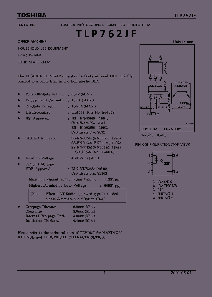 TLP762JF_4306.PDF Datasheet
