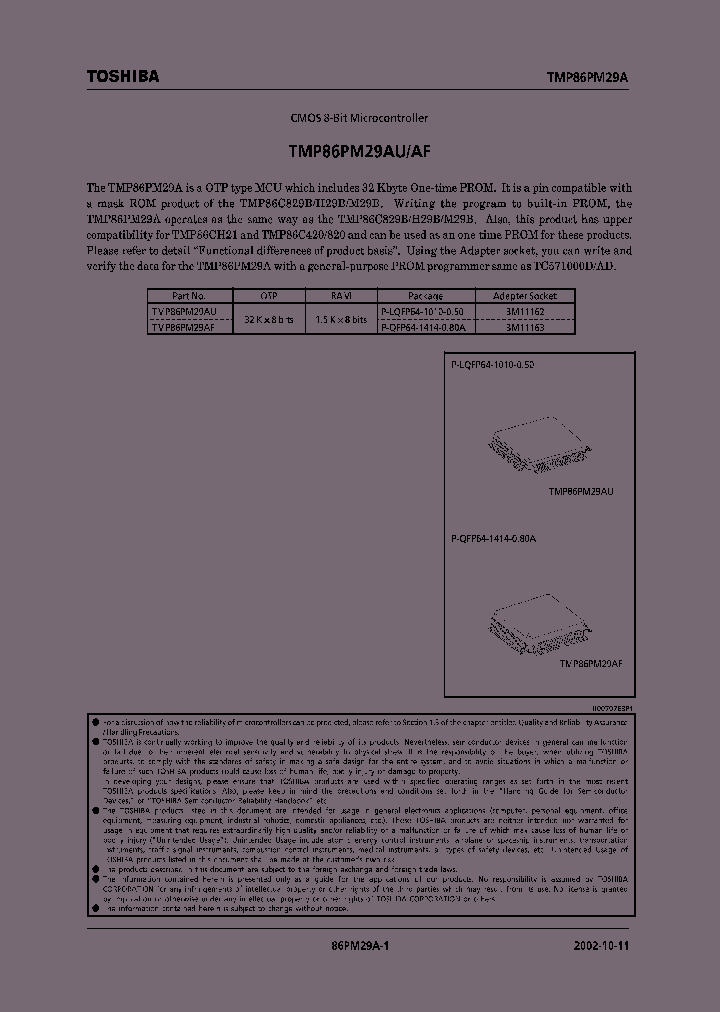 TMP86PM29A_42190.PDF Datasheet