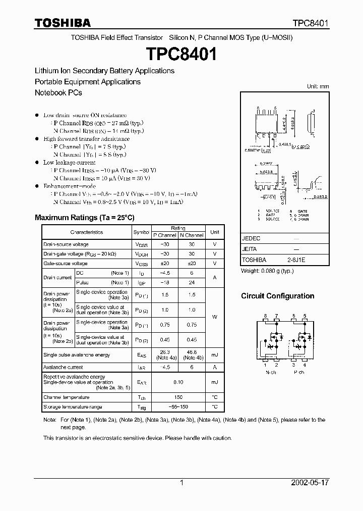 TPC8401_141328.PDF Datasheet