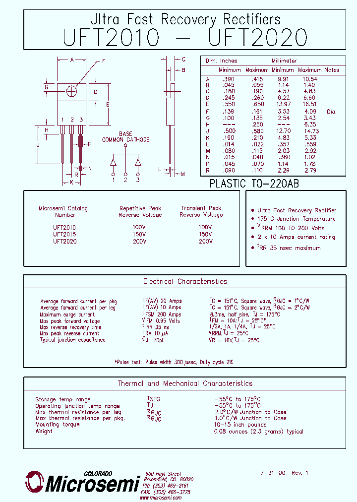 UFT2010_60550.PDF Datasheet