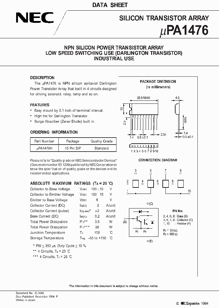 UPA1476_108943.PDF Datasheet