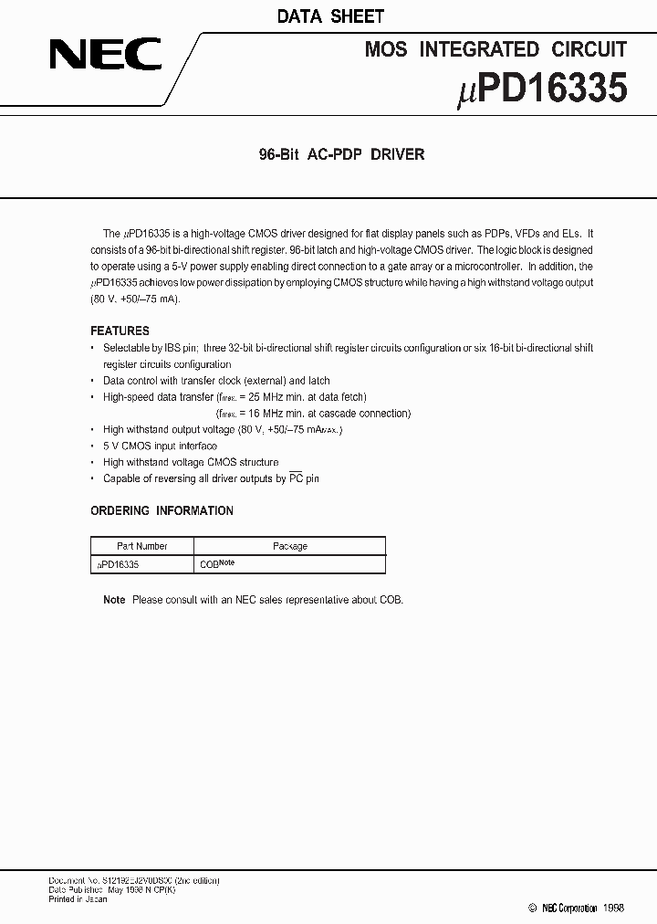 UPD16335_5250.PDF Datasheet