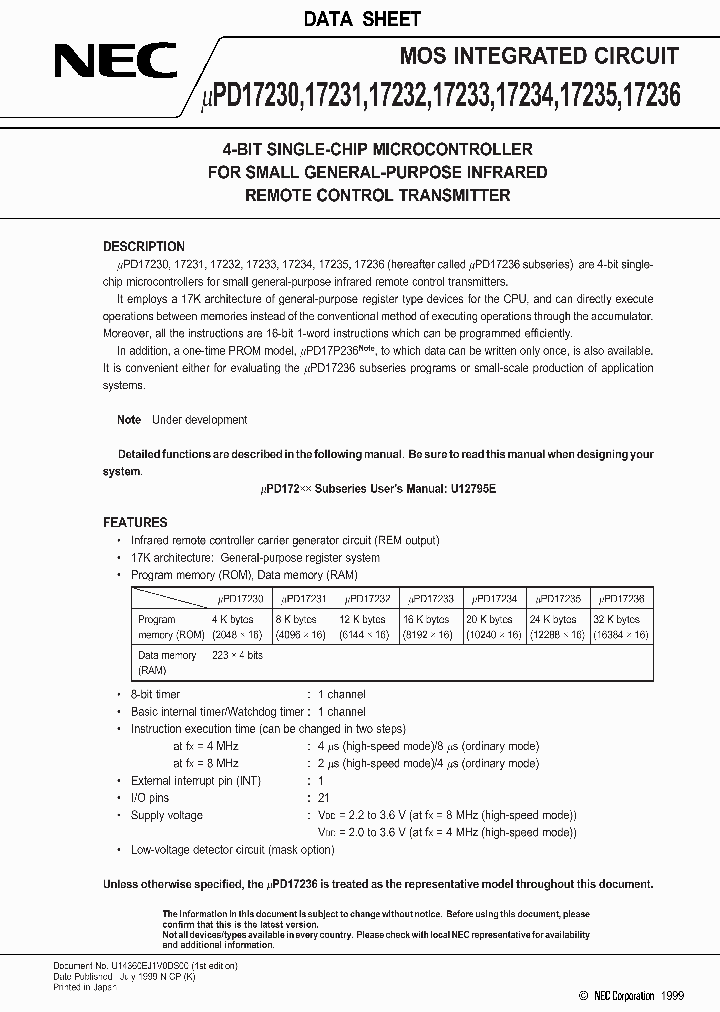 UPD17230_111668.PDF Datasheet
