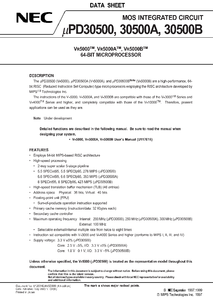 UPD30500_5345.PDF Datasheet