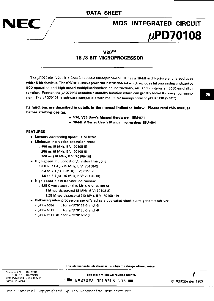 UPD70108_5594.PDF Datasheet