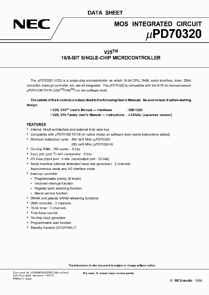 UPD70320_10622.PDF Datasheet