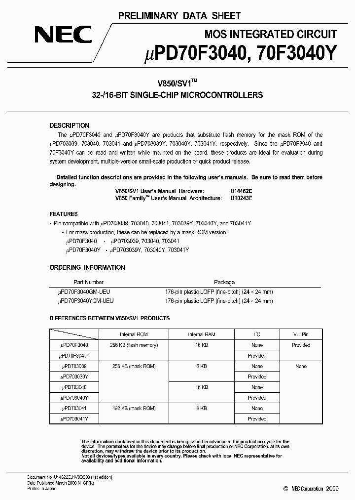 UPD70F3040_104641.PDF Datasheet
