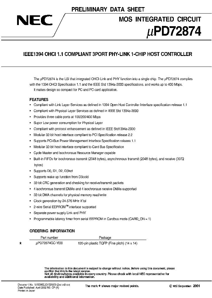 UPD72874_149123.PDF Datasheet