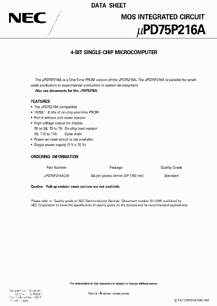 UPD75P216A_98697.PDF Datasheet