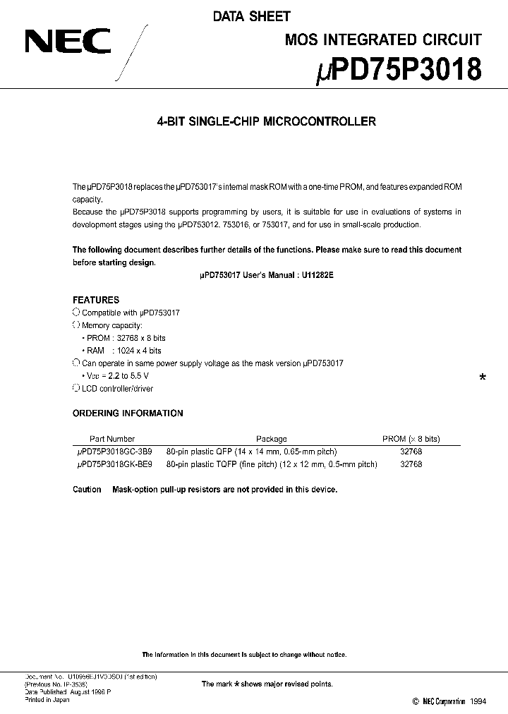UPD75P3018_98706.PDF Datasheet