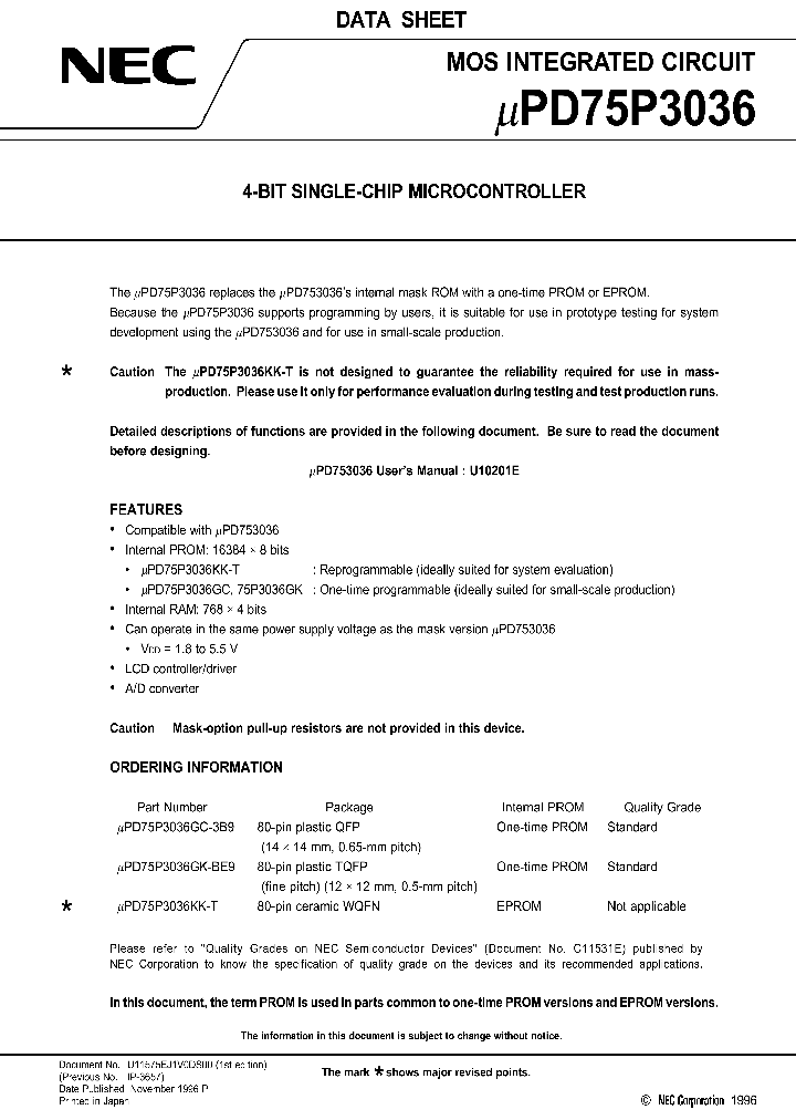 UPD75P3036_98714.PDF Datasheet