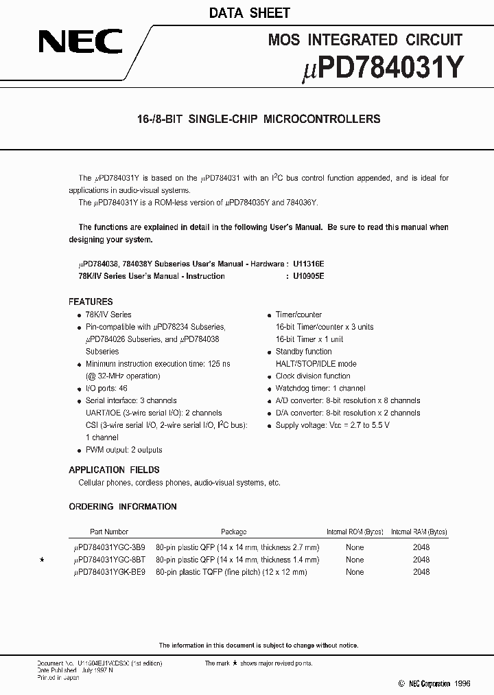 UPD784031Y_95834.PDF Datasheet