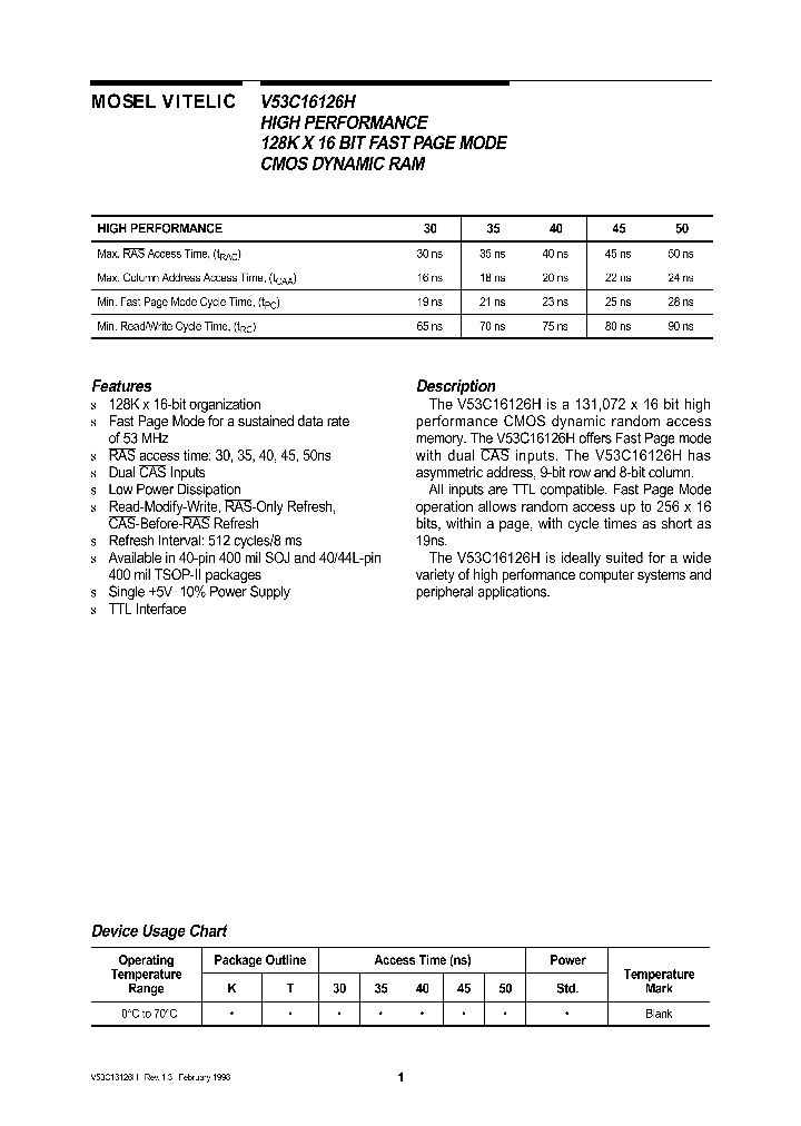 V53C16126H_103649.PDF Datasheet