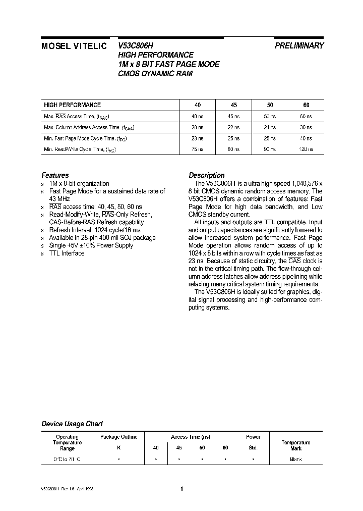 V53C806H_137833.PDF Datasheet