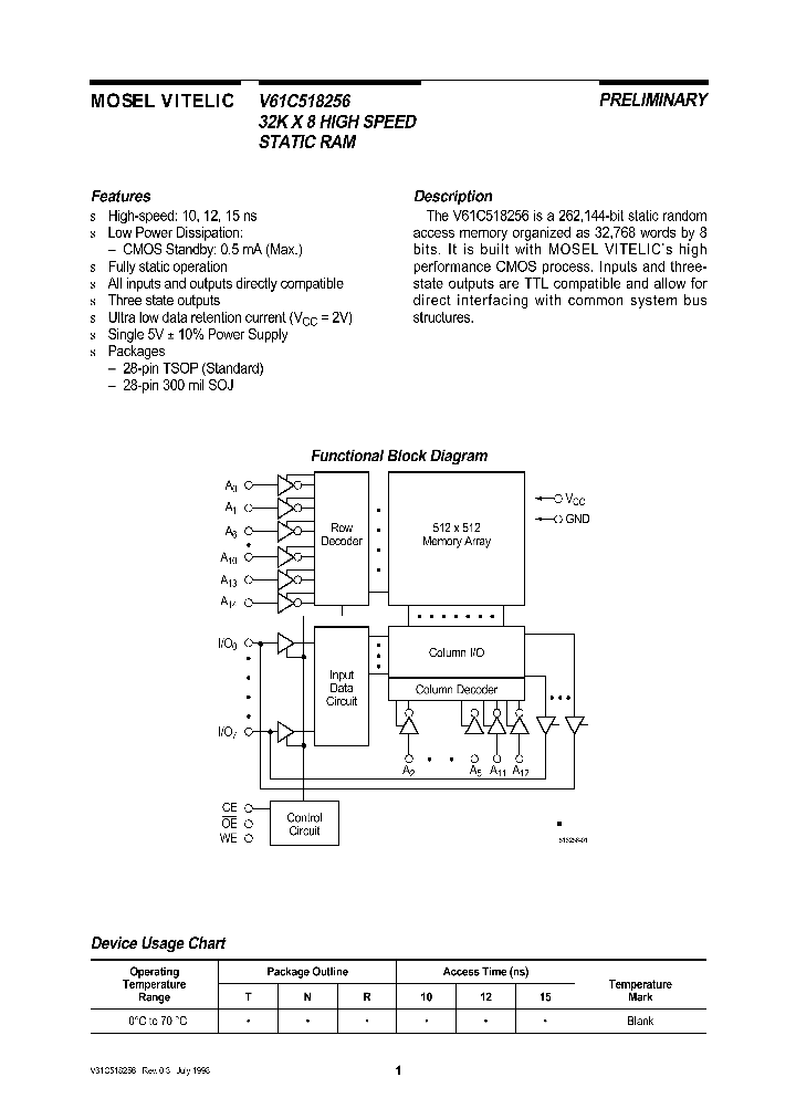 V61C518256_103663.PDF Datasheet
