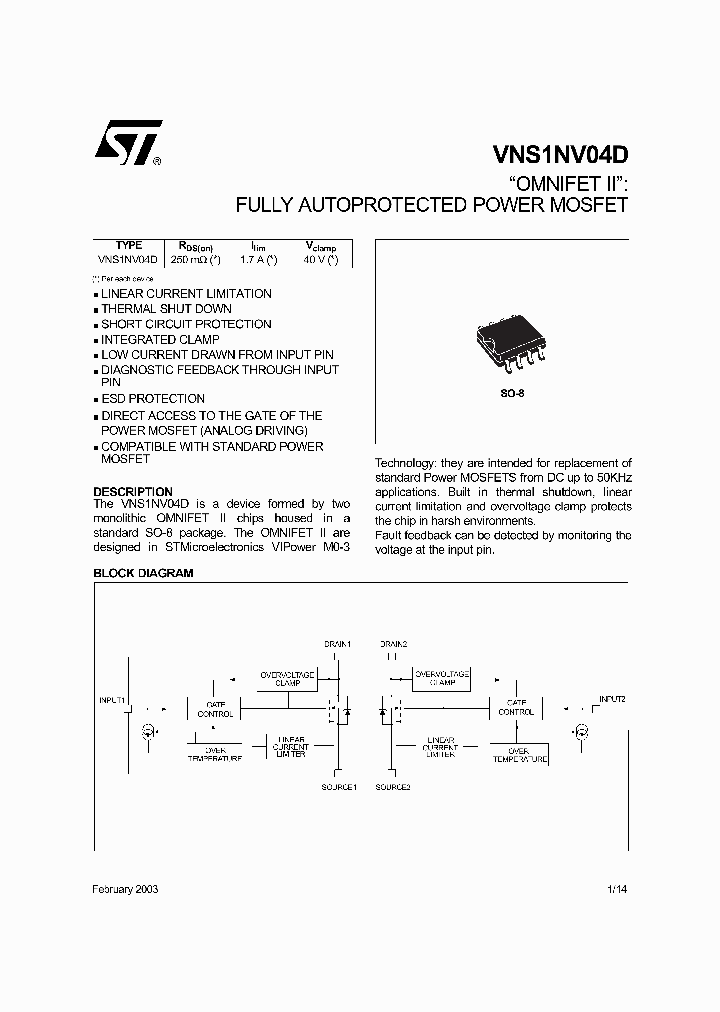 VNS1NV04D_16377.PDF Datasheet