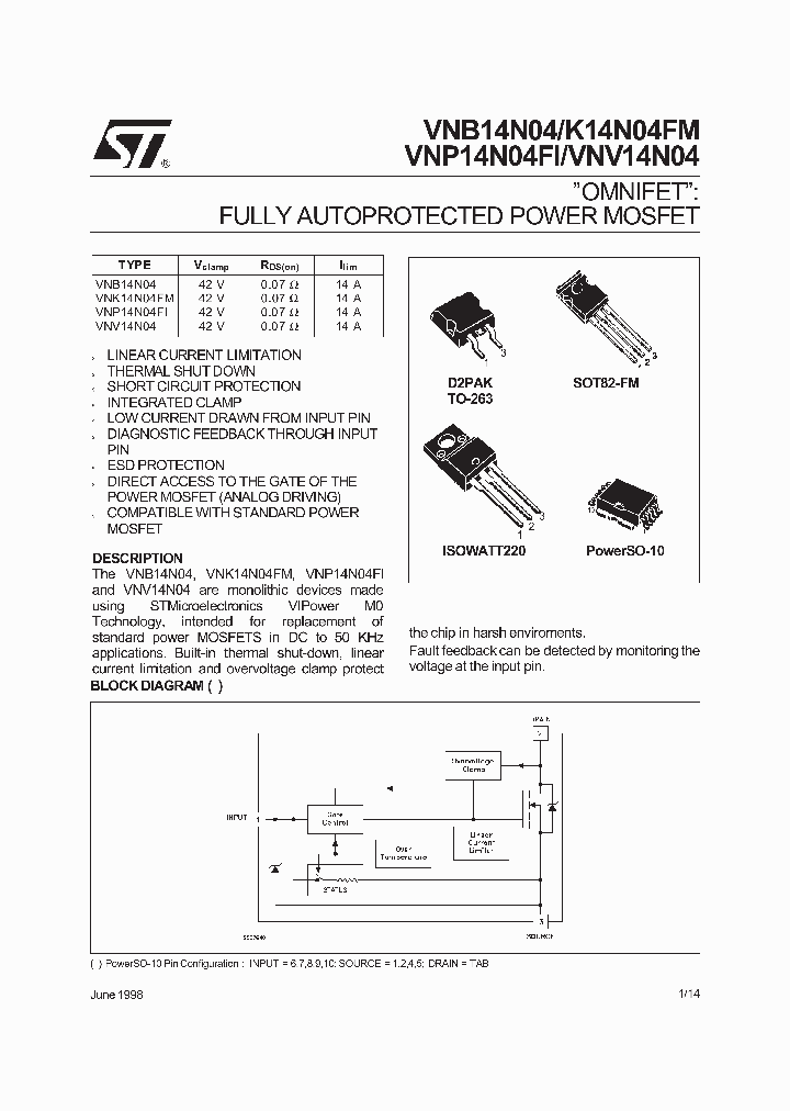 VNB14N04_54980.PDF Datasheet