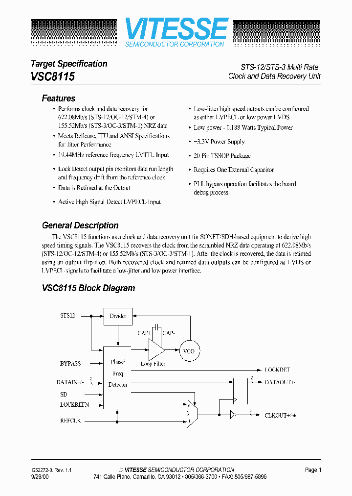 VSC8115_53931.PDF Datasheet
