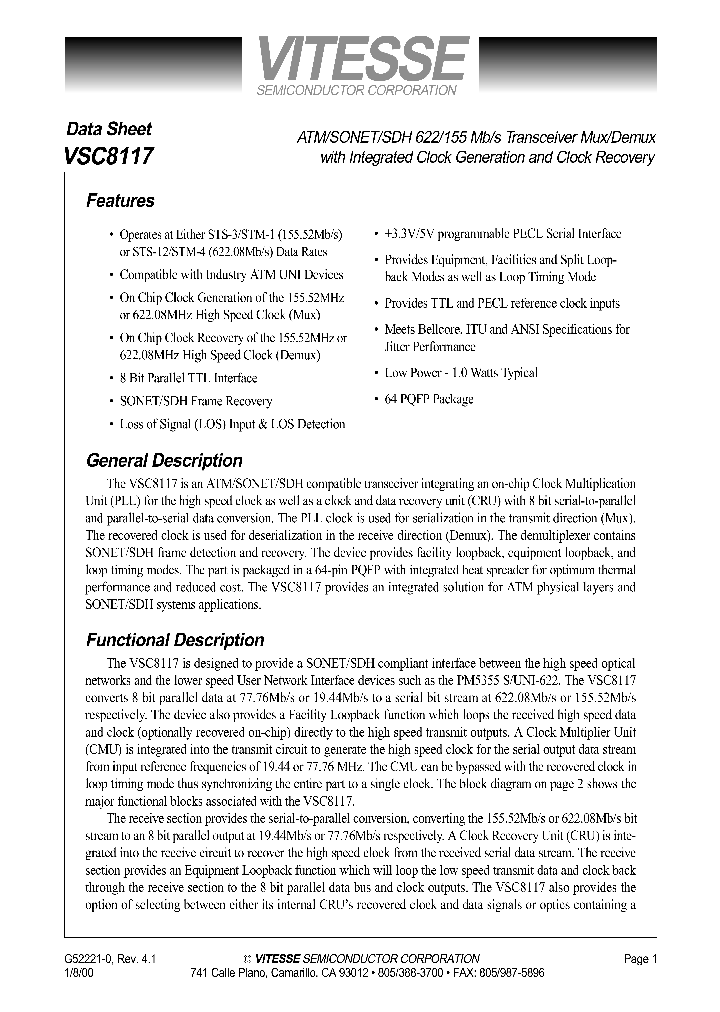 VSC8117_53935.PDF Datasheet