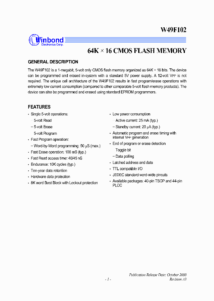 W49F102_53740.PDF Datasheet