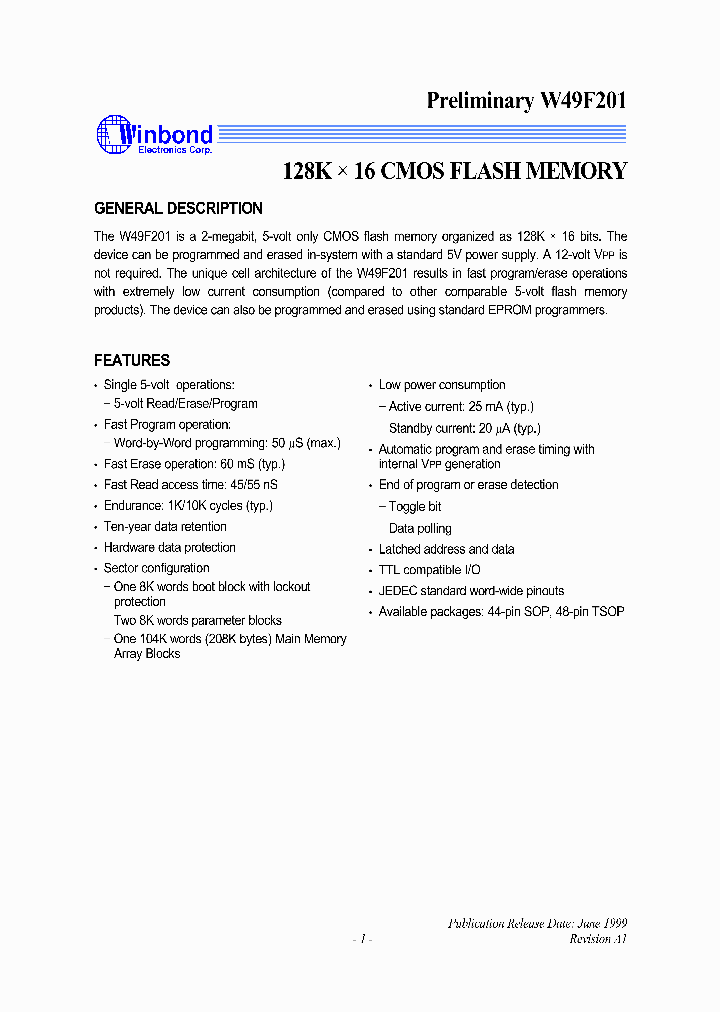 W49F201_53745.PDF Datasheet