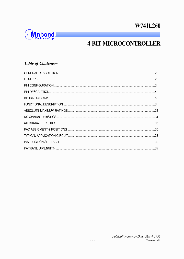 W741L260_52428.PDF Datasheet