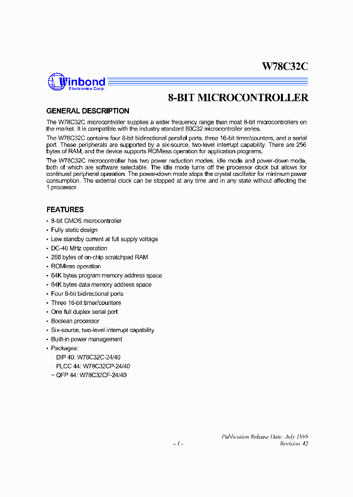 W78C32C_52445.PDF Datasheet