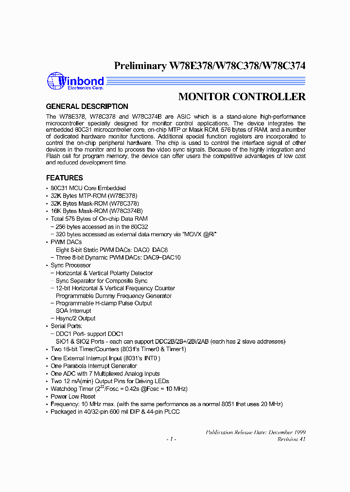 W78C374_52462.PDF Datasheet