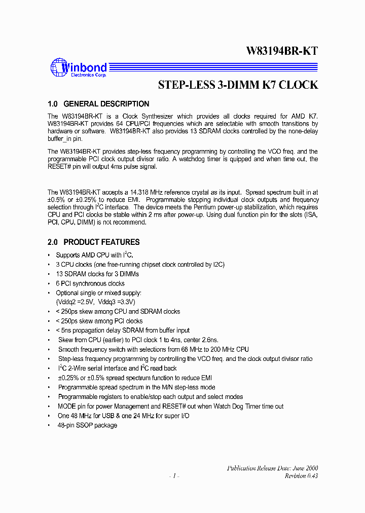 W83194BR-KT_52663.PDF Datasheet