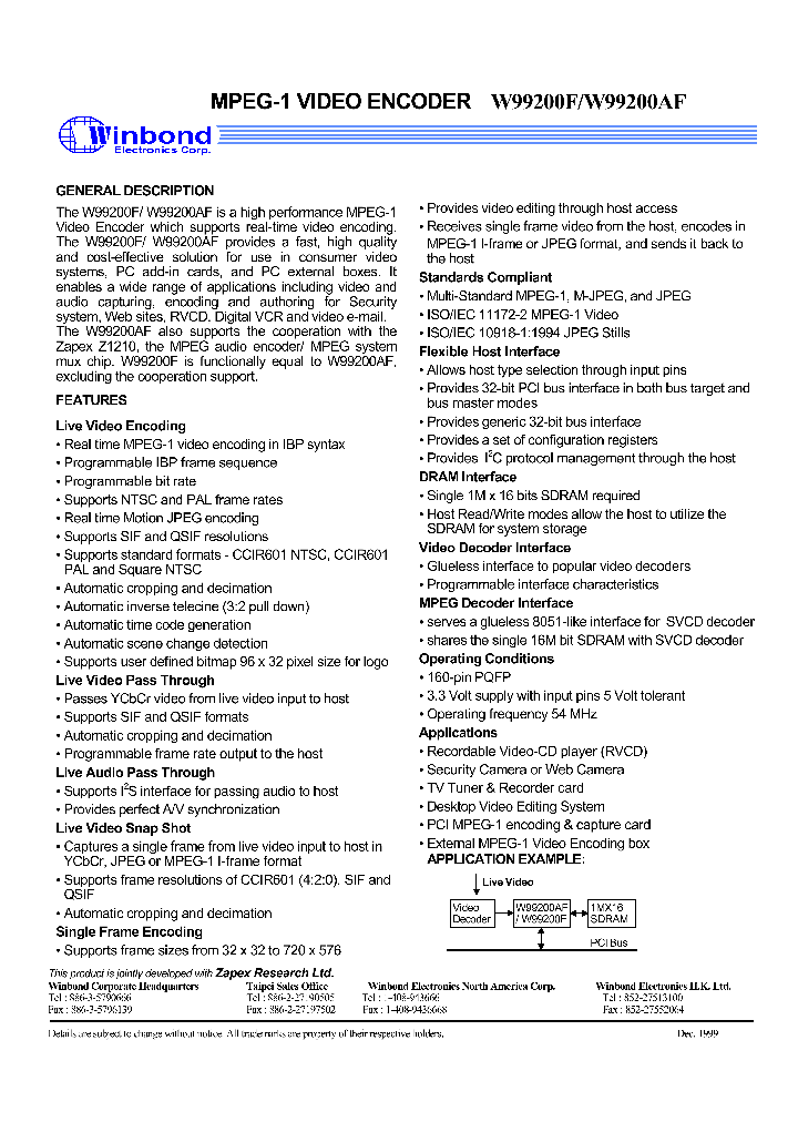 W99200AF_52919.PDF Datasheet