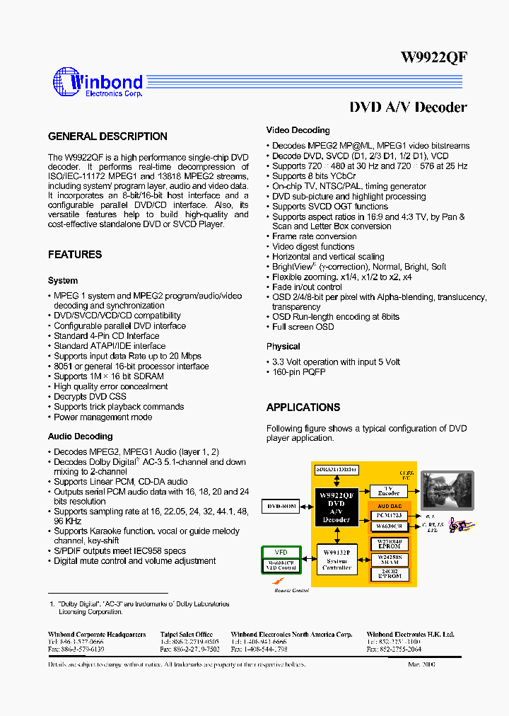 W9922_52921.PDF Datasheet