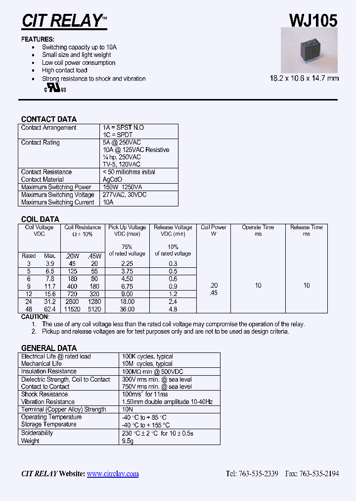 WJ1051AS1012VDC20_138265.PDF Datasheet