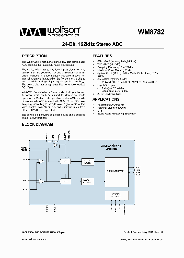 WM8782_51884.PDF Datasheet