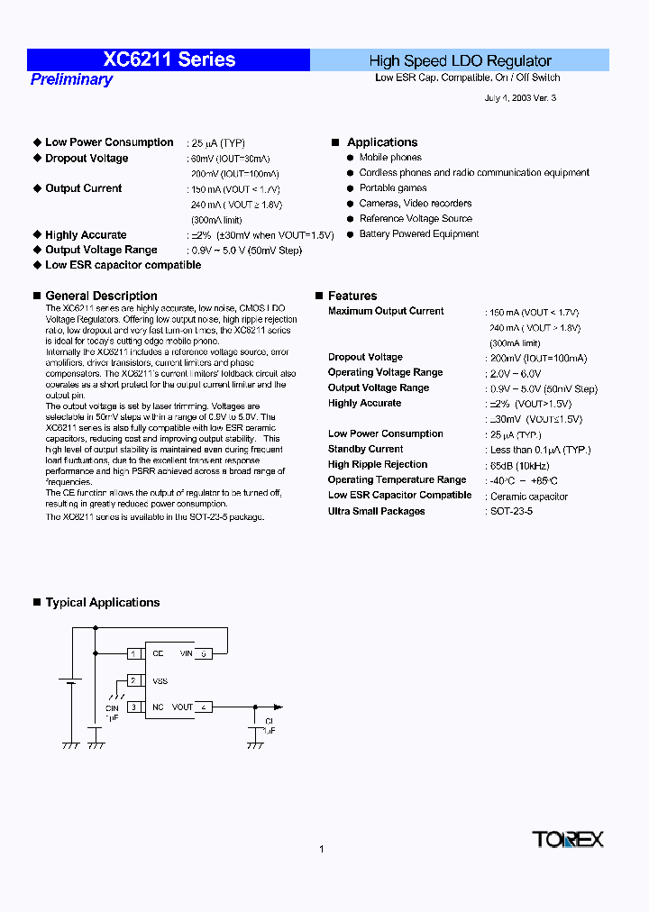 XC6211_45667.PDF Datasheet