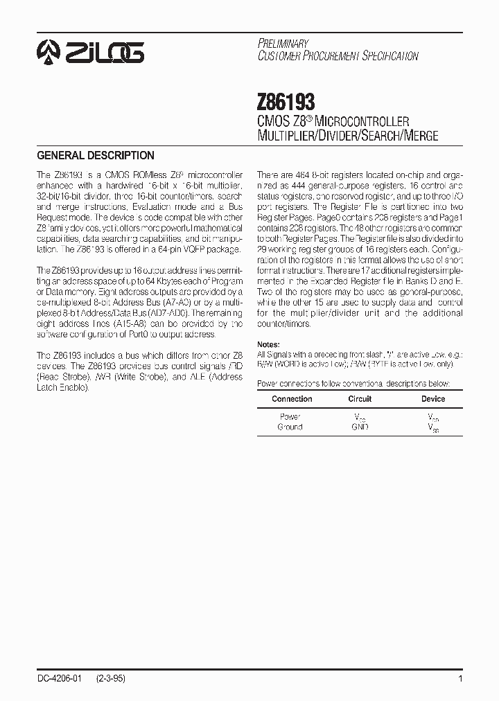 Z86193_31438.PDF Datasheet