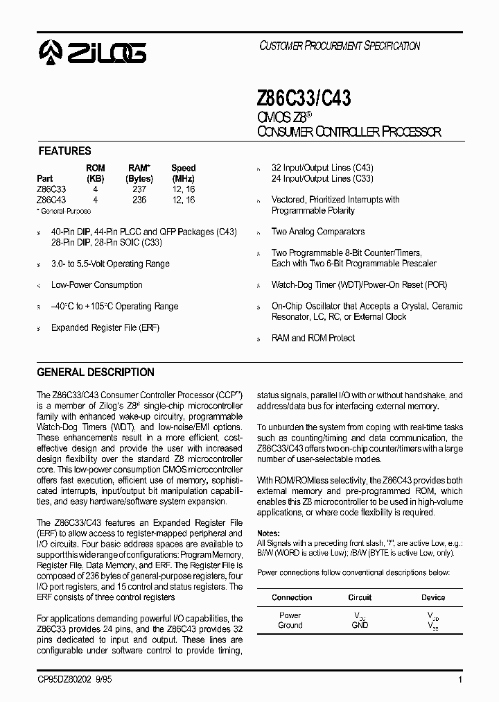 Z86C33_27276.PDF Datasheet