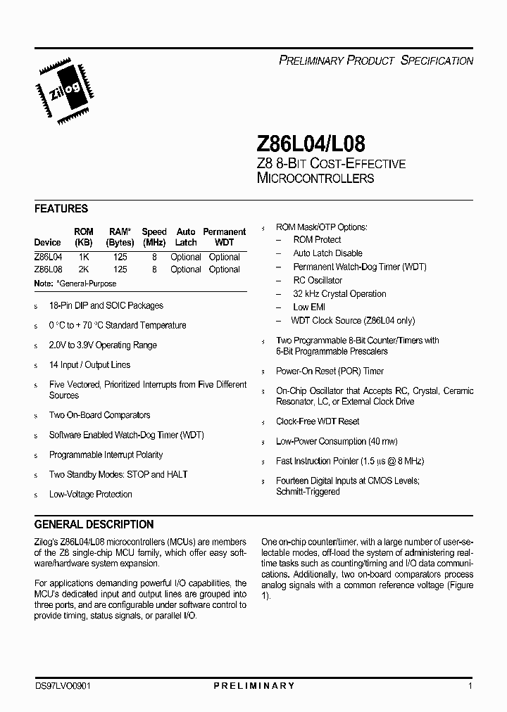 Z86L08_27251.PDF Datasheet
