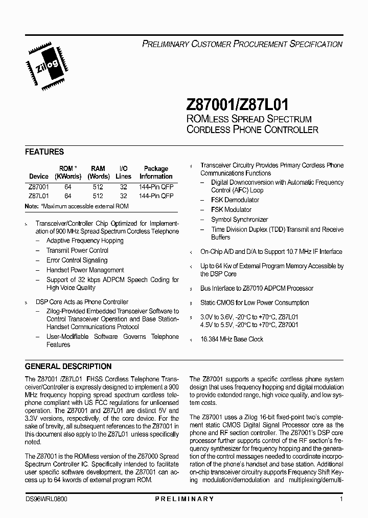Z87L01_27427.PDF Datasheet