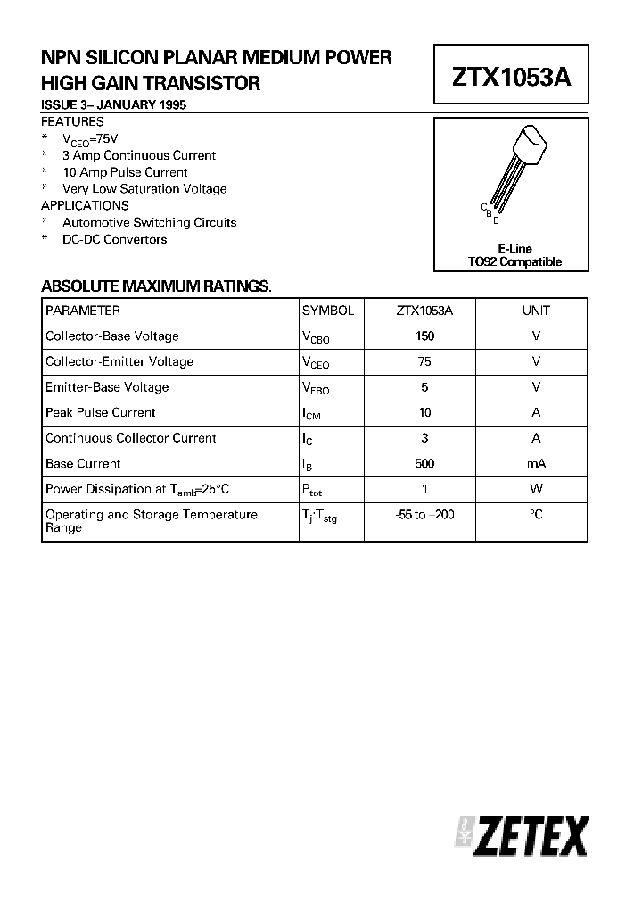 ZTX1053_41345.PDF Datasheet