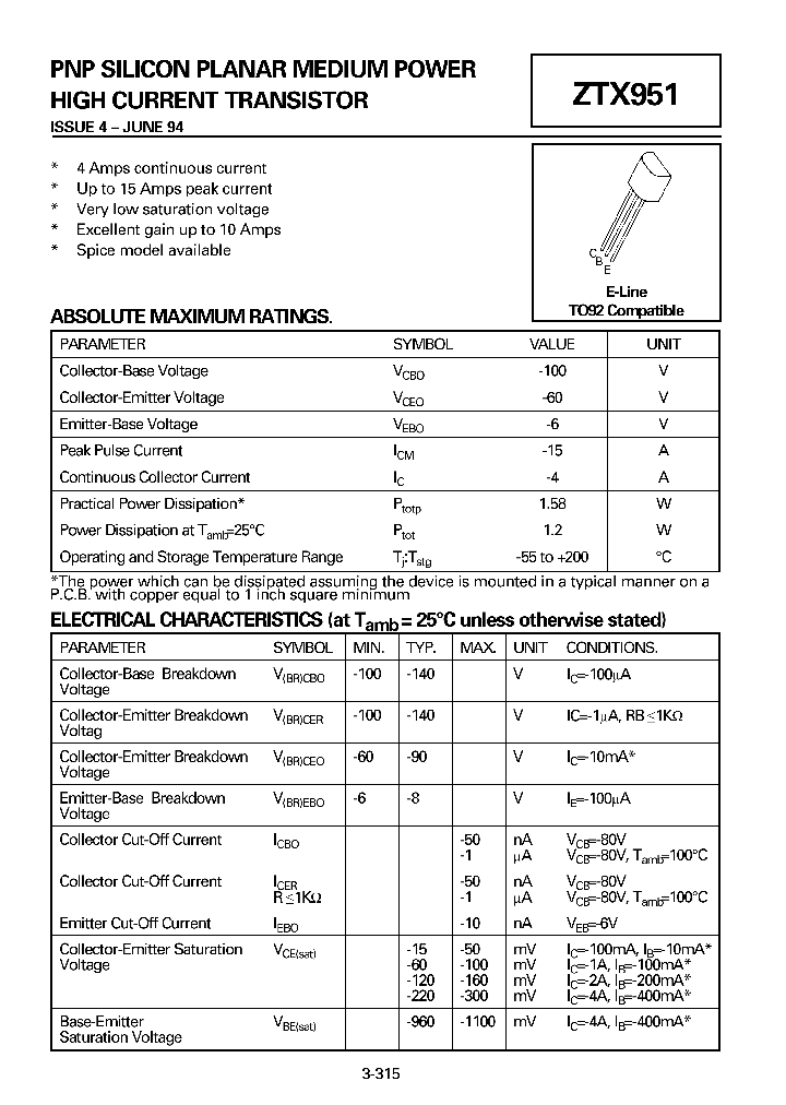 ZTX951_49188.PDF Datasheet